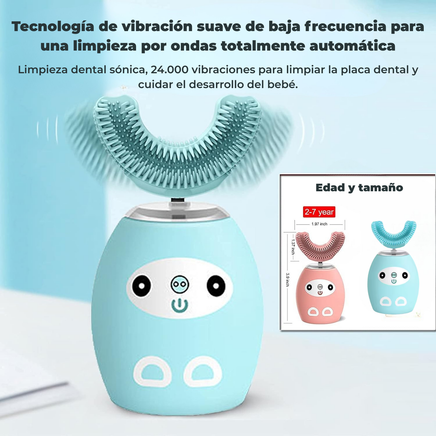 Cepillo de dientes eléctrico para niños de 2 a 7 años