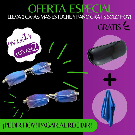 GAFAS FOTOCROMATICA TR90 - COMPRA 1 Y LLÉVATE 2 + 1 STUCHE y PAÑO de LIMPIEZA GRATIS